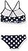 Kanu Surf Big Girls' Suzie Polka Dot Flounce Bikini Swimsuit, Navy, 12
