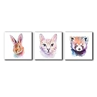 signwin-3 Piece Canvas Wall Art-Colored Animals-Canvas Prints Home Artwork Decoration for Living Room,Bedroom - 12