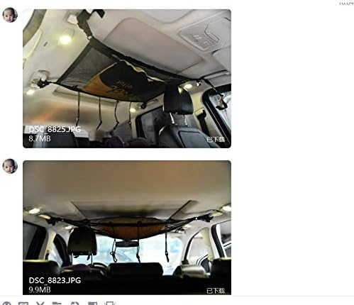 Amazon 年最新 車 天井 ネット 収納 フック付 車中泊 荷物落下防止 キャリアアクセサリ 車 バイク