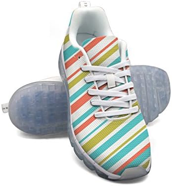 FAAERD Colorful Stripes Pattern Men's Breathable Mesh Air Cushion Shoes