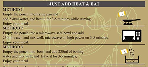 Chick Pea Curry (Punjabi Chole) - Pack of 4 Freeze Dried Gourmet Indian Entree Ready-to-Eat Vegan Meal for Indian Kitchen Foods - Each Rehydrated Wt. 9 oz - Thumbnail 3