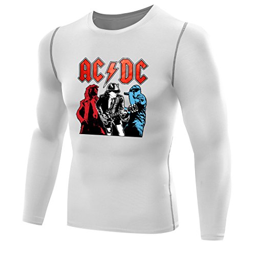 Sysuer Mens AC DC Logo Long Sleeve Novelty Tshirt Tee