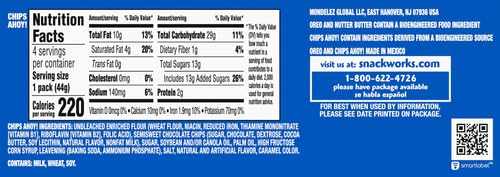 NABISCO COOKIE VARIETY PACK, OREO, NUTTER BUTTER, CHIPS AHOY!, 10 SNACK PACKS (4 COOKIES PER PACK)