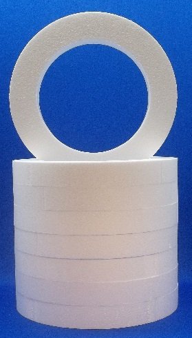 8 pc Styrofoam EPS Polystyrene WREATHS 16" X 2" White Craft Floral Ring