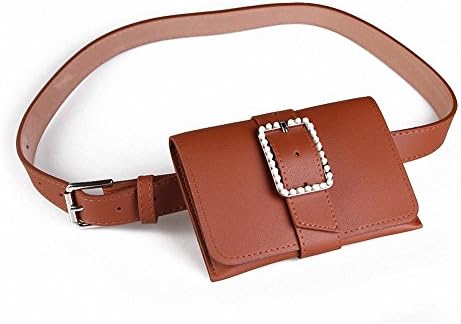 Women Fanny Pack Waist Cell Phone Pouch Small Bag Belt Travel PU Leather Removable Vintage Pocket Mini Pearl Purse for Women
