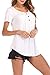 Fantastic Zone Womens Tops and Blouses Short Sleeve Tunics Plus Size Summer Shirts White XXL