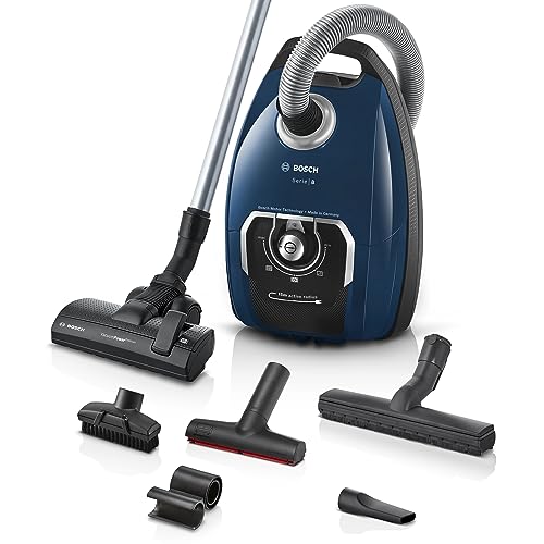 Bosch Staubsauger mit Beutel Serie 8 BGB75X494, Bodenstaubsauger, ideal für Allergiker, Hygiene-Filter, Bodendüse für Parkett, Teppich, Fliesen, lange