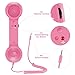 Cell Phone Handset, Retro Telephone Handset 3.5 mm Wired Anti Radiation Noise Reduction Receivers for iPhone, Android Mobile Phones, Smartphone (Pink)