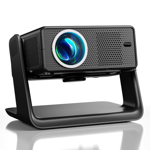 Projector Compatible with Netflix 28000 Lumens, Mini Projector 4K Supports Native 1080P, WLAN 6 and Bluetooth, Electric Focus and 4D Keystone, Over 100,000+ Apps, Home Cinema / Outdoor