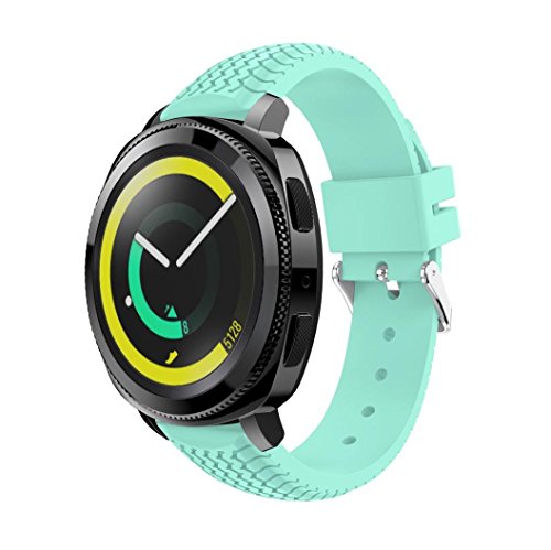 Lisin For Samsung Gear Sport Accessories,Sport Soft Silicone Replacement Wristband Wrist Strap (Mint Green) - Thumbnail 2