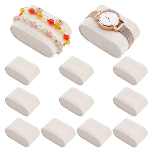 PH PandaHall 12pcs Watch Pillow Inserts Beige Watch Display Pillow Lint Cloth Watch Cushion Pad Watch Storage Pillow for Small Business Selling Bracelet Watch Display Storage, 2.8×1.8×1.5