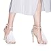 AZMODO Women's Feather Ankle Strap Zip Rhinestone High Heeled Sandals 1622-74 (US 8/EU 39/CN 39)
