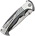 CRKT Tighe Rade EDC Folding Pocket Knife: Everyday Carry, Dual Blade Grind, Button Lock, Textured Aluminum Handle, Pocket Clip 5290