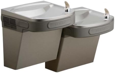 Elkay LZSTL8LC Refrigerated Drinking Fountain, Filtered, Bi-Level, 8.0 GPH Water Cooler, ADA, Light Gray Granite