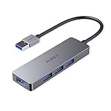 AUKEY USB 3.0 Hub Ultra-Slim Aluminum 4-Port USB Hub 3.0 for MacBook Air, Mac Pro/Mini, Microsoft Surface Pro, Dell XPS 15 and More