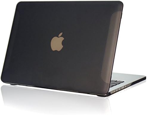 HuGee Translucent Matte Rubber Skin Hard Case for MacBook Pro 15.4" Retina (A1398) - Black