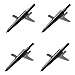 Freehawk® Archery Hypodermic Standard Broadheads 2 Blade, Bow / Crossbow Broadheads | Trauma Series | Adjustable Cutting Diameter, 2.4" Cut, 4 Pack (Black)