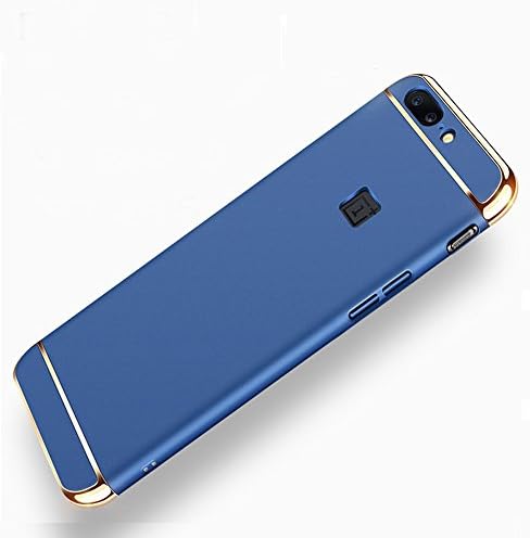 OnePlus 5 Case,Opretty 3 In 1 Ultra Thin and Slim Hard Case Coated Non Slip Matte Surface with Electroplate Frame for OnePlus 5-Dark blue