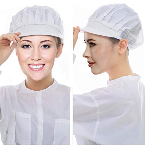 Elastic Chef Cap Cooking Hat Food Service Hair Nets Mesh Kitchen Net Reusable Restaurant Bouffant