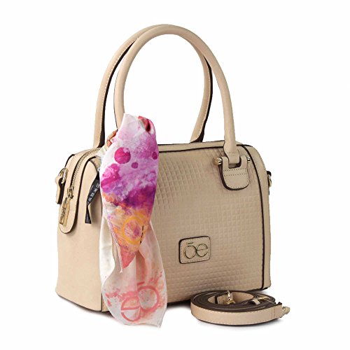 Amazon – Bolso en color crema bowling material 3d detalle mascada – Cloe –  Ofertometro