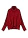Choies Women's Acrylic Red Loose High Neck Chunky Cable Long Sleeve Sweater L