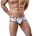 Men's Underwear,Neartime Thin Boxers Light Men Shorts Briefs Musical Note Type (S, White)