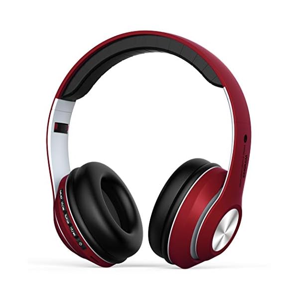 Cuffie Bluetooth,Headphones Wireless Pieghevole - Audio Stereo Hi-fi  Microfono Incorporato con Jack Audio da 3.5 mm, Compatibili con IPhone,  Samsung, Telefoni e Tablet Android-Rosso - Cuffie Hi-Fi