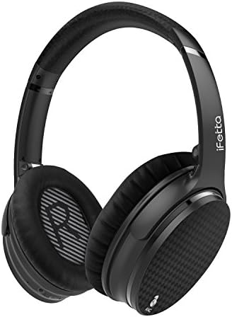 Active Noise Cancelling Headphones, Ifecco Stereo Bluetooth Headphones with Mic HiFi Over-Ear Headsets Support Volume Control 3.5mm Jack and Bluetooth Devices (Upgrade ANC)
