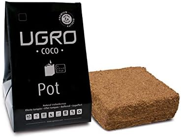 UGRO Coconut Coir Brick Peat with Flexible Growing Bag Holding a 500 Gram Block Of Dehydrated Organic Coco Poting Soil 4L POT