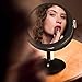 Vremi 10x Magnified Vanity Mirror - 7 Inch Round Makeup Cosmetic Mirror for Bathroom or Bedroom Table Top Portable Double Sided Glass Mirror Stand with 360 Degree Swivel - Black