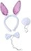 Bunny Ears with Headband, Bow Tie, and Tail Accessories for Kids- 11" x 1" x 5"