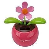 Car Rose-red Cute Flip Flap Swing Solar Flower
