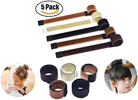 HWD 5pcs Buns Maker Women Girls Kids Magic DIY Hair Bun Making Styling French Twist Curler Roller Hairstyle Tools (5 Pcs with 5 colors)