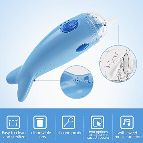 Berrcom Baby Nasal Aspirator, Electric Safe Hygienic Nose Cleaner Nose Cleaner Snot Sucker for Newborns Infant Toddlers - Battery Operated