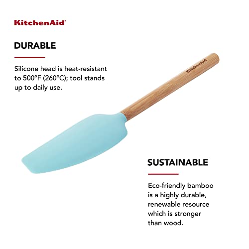 KitchenAid Universal Bamboo Handle Mixer Spatula, One size, Aqua Sky