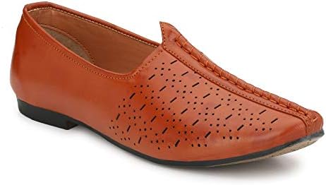 VYLEN Men's Synthetic Light Weight Slip on Mojari