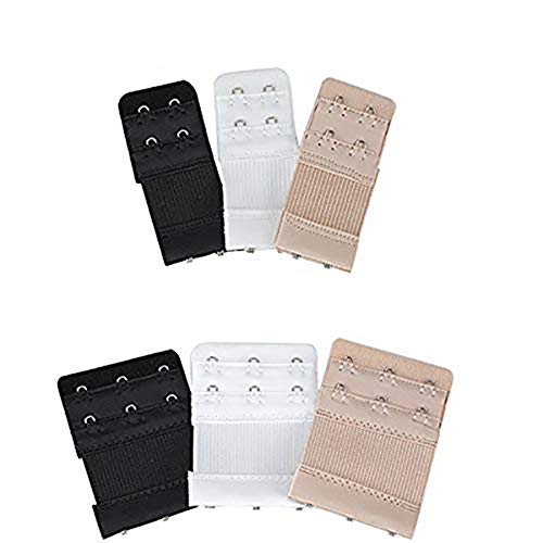 Cotton Women Ladies Bra Extension Strap Extender 6 Pcs Bra Extender 3 Hooks 2 Rows/2 Hooks 2 Rows