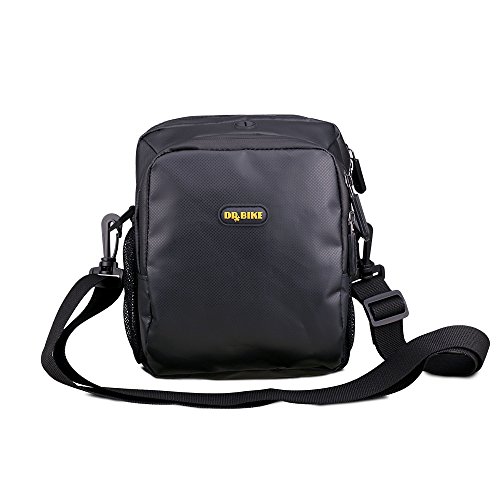 DRBIKE Bike Handlebar Bag Waterproof Front Bag with Shoulder Strap for Folding Bike & Cruiser, Black Quick Release Bicycle Front Pannier Basket