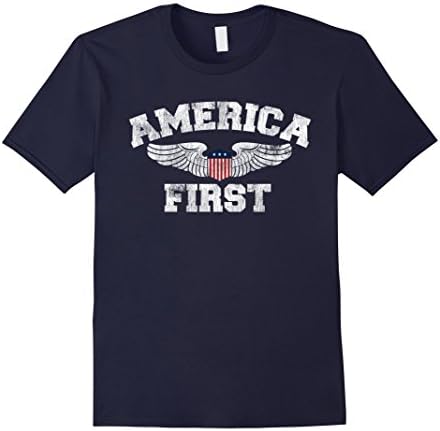 Men's America First T Shirt- Trump Inaugural Inauguration Speech XL Navy
