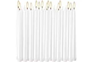 Wfmolcand 30 Pack of 10 Inch White Unscented Taper Candles-8 Hour Long Burning Dripless Table Candles for Wedding, and Home Decoration