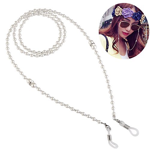 OULII Fashion Pearl Decored Sunglasses Eyeglasses Spectacles Chain Holder