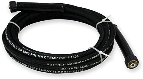 Suttner B3V00130 30' Black 3000 PSI 1/4" Pressure Washer Hose M22 x M22
