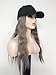 GNIMEGIL 50cm Grey Hair Wave Wigs with Hat Fashion Adjustable Black Baseball Cap Fits Women Wavy Wig Hat in Synthetic Hair Extensionsthumb 2