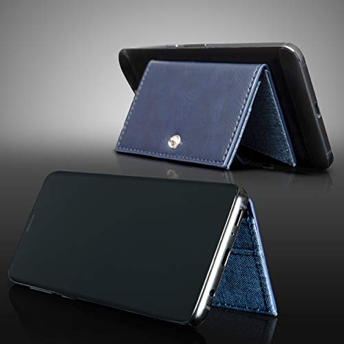 Cell Phone Card Holder Stick on Wallet Phone Pocket for iPhone, Android and All Smartphones (Sea Blue)