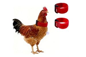 ​2Pcs Crow Rooster Collars, Adjustable Nylon Anti-Noise Neck Belt for Chickens and Poultry Birds, Humane Crow Collar to Preve