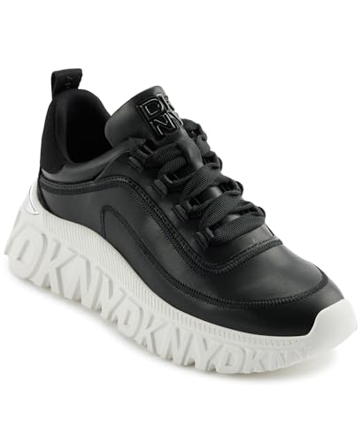DKNY Damen Lacombe - Lace Up Sneakers, Schwarz, 37 EU