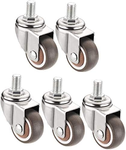 Low Key Luxury Connotation Hongqi Universal Castor 2 Inch Workbench Casters With Threaded Or Standard Stem Set Of 5 Size 50mm Carrying Capacity 1kg Brown Color Screw Stem Size 2in 50mm Industrial