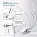 TopElek Reading Light, 7 LED Book Light with 9-Level Warm/Cool White Brightness, USB Rechargeable, Eye Care Lamp with Power Indicator, Perfect for Bookworms, Kids (White)