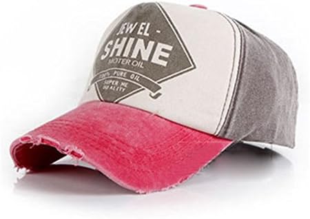 Men Women Ball Cap Denim Distressed Bill Vintage Baseball Hat Trucker Adjustable Watermelon Red
