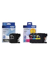 Brother High Yield Color Ink Cartridge, XL, Black Cyan Magenta Yellow, pack de 4 (LC103)